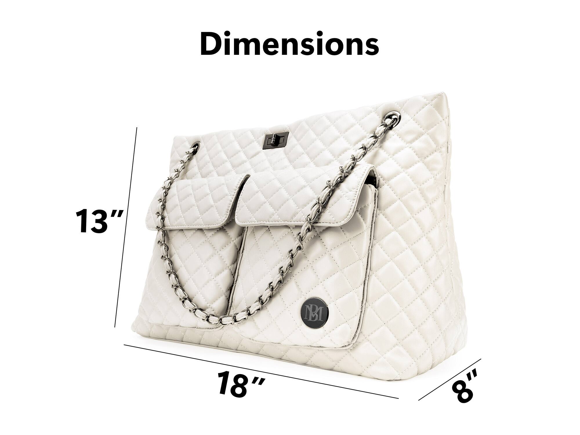 Dimensions 13" 18" 8"