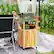Alt View 1. Outsunny - Grill Cart w/ Stainless Steel Top, Solid Wood Outdoor Kitchen Island w/ Wheels, Integrated Hole - Natural Wood.