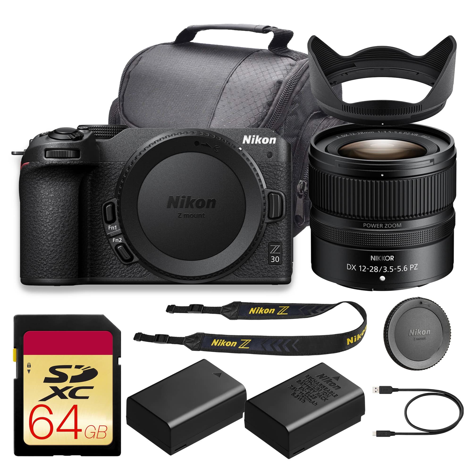 Nikon - Z30 Mirrorless Camera with NIKKOR Z DX 12-28mm f/3.5-5.6 PZ VR Lens (10pc Bundle) price history on PriceWatchPro