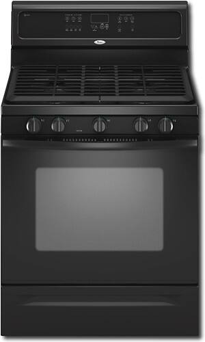 Front Standard. Whirlpool - AccuBake 30" Self-Cleaning Freestanding Gas Convection Range - Black.