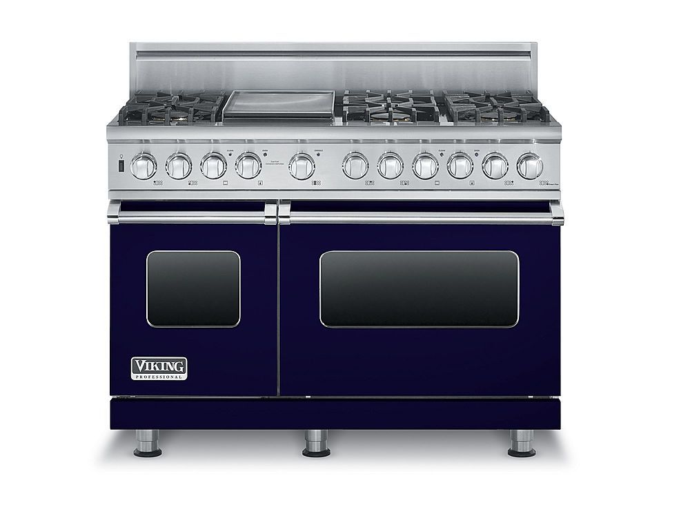 Viking Professional 5 Series 48-Inch 6-Burner Dual Fuel Natural Gas Self  Cleaning Range With Griddle - Cobalt Blue - VDSC5486GCB