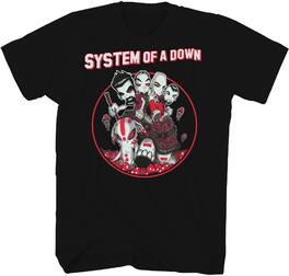 PopMarket - System of a Down - System of a Down - Mushroom People T-Shirt - Large Black 23SOAD026A3 - APPAREL - Multicolor