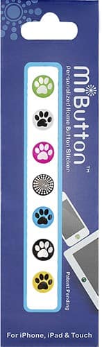 Front Standard. MiButton - Stickers for Apple® iPod®, iPhone® and iPad® (7-Count) - Rocky Paw.
