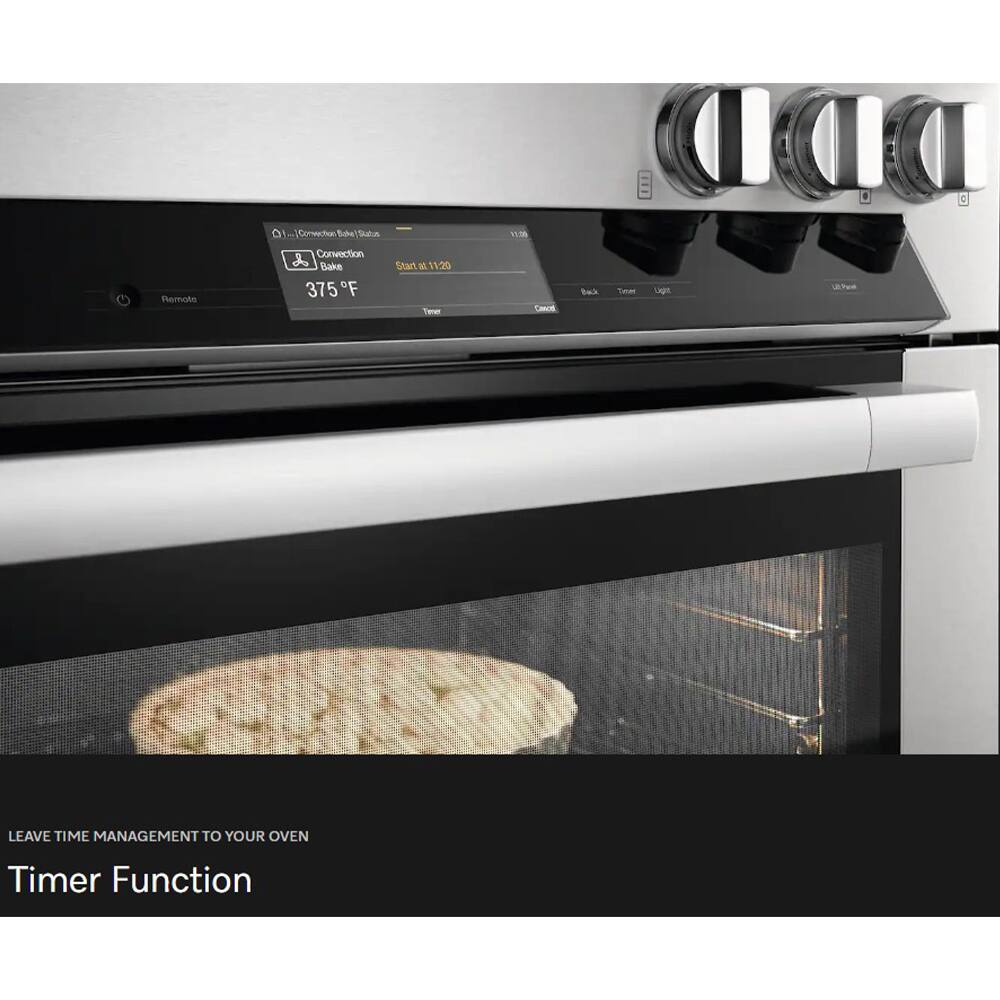 Remote OI . Comvection Bake 375 F Start at 11:20 Timer - LEAVE TIME MANAGEMENT TO YOUR OVEN Timer Function