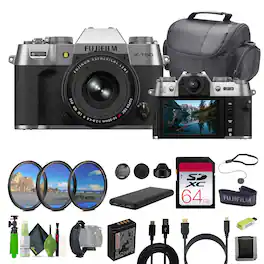 Fujifilm - X-T50 Mirrorless Digital Camera XF16-50mm + Accessories - Silver