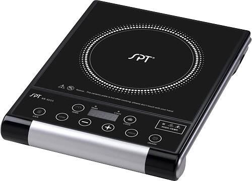 Front. SPT - 12-1/4" Portable Electric Cooktop - Black.
