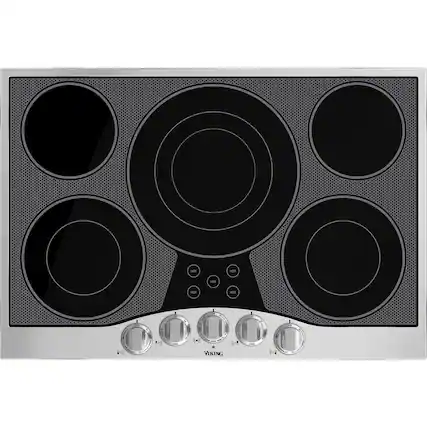 Front. Viking - 29.9" Electric Cooktop - Black/stainless steel.