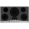Front. Viking - 36.2" Electric Cooktop - Black/stainless steel.