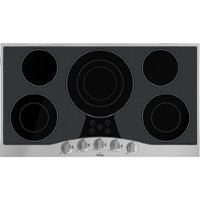Viking - 36.2" Electric Cooktop - Black/stainless steel - Front_Zoom