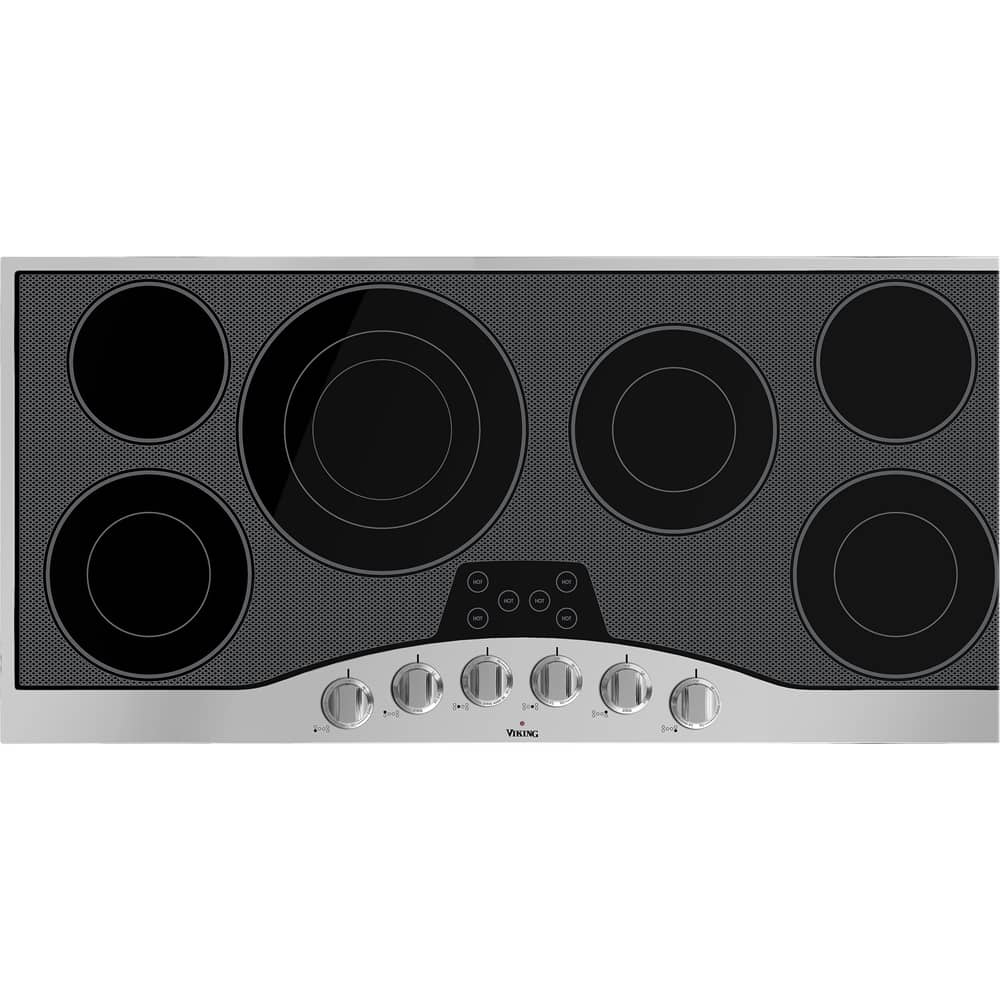 Viking - 44.9" Electric Cooktop - Stainless Steel - Front_Zoom