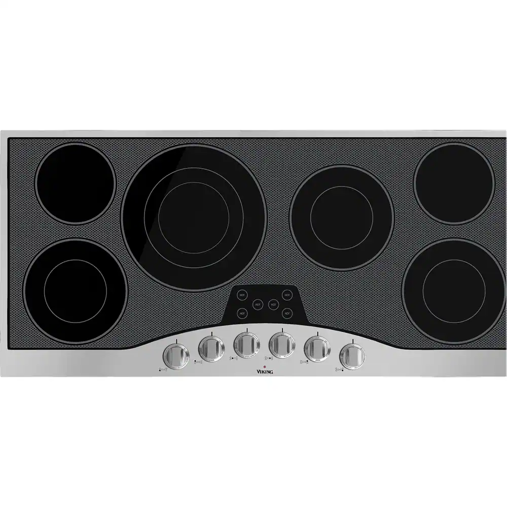 Front. Viking - 44.9" Electric Cooktop - Black/stainless steel.