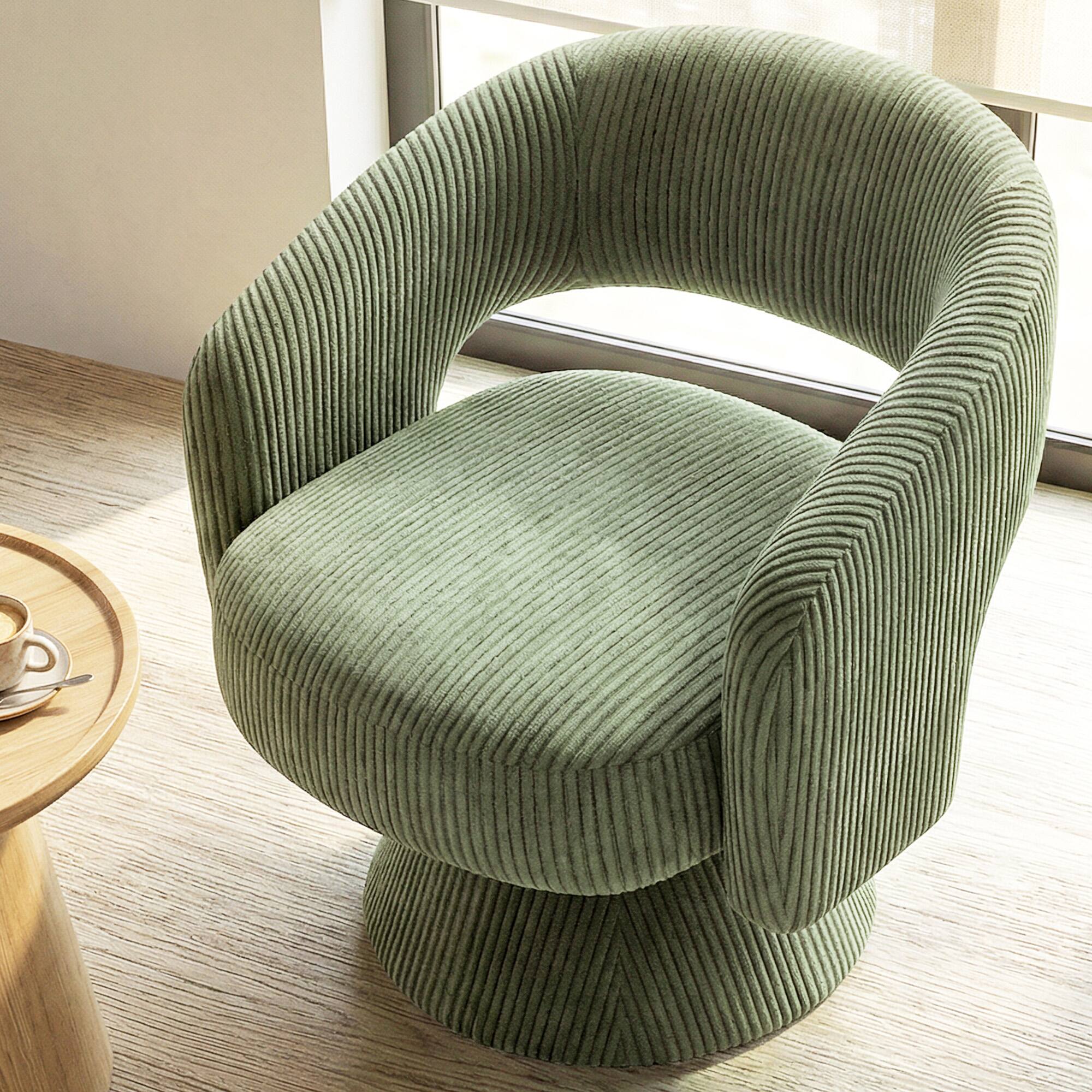 Alt View 1. Homcom - Barrel Accent Chair - Green.