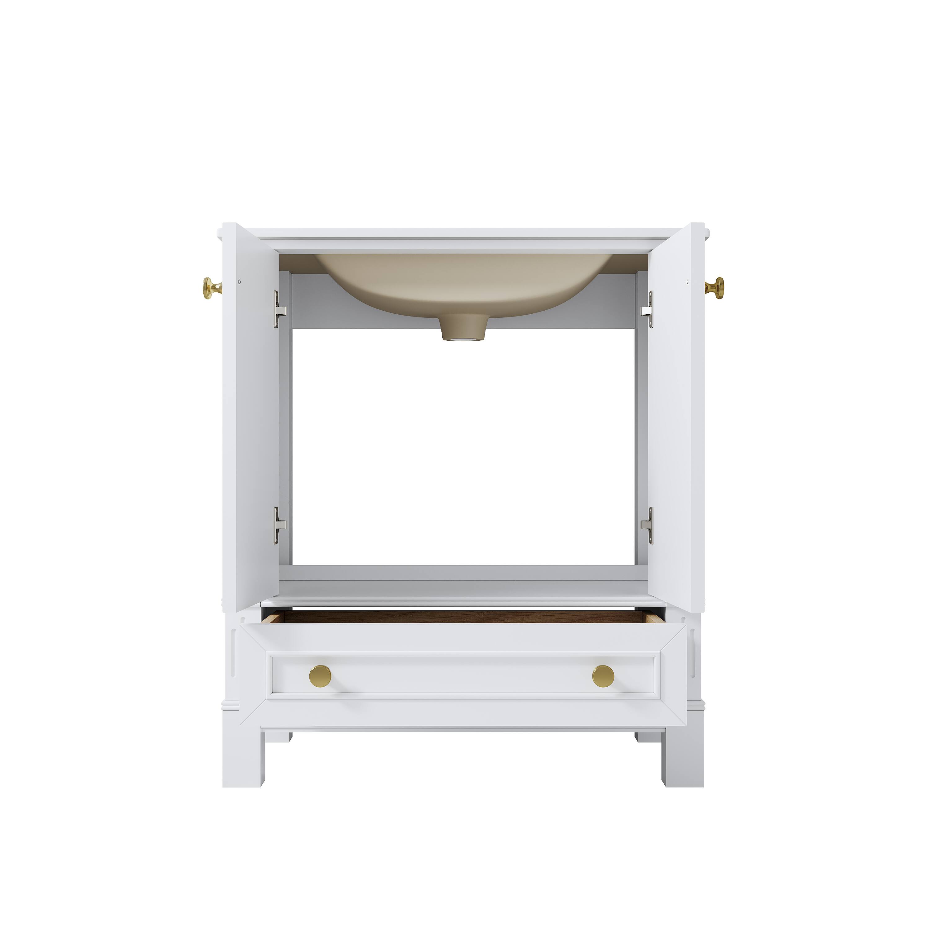 Alt View 9. WELLFOR - DURA 30 in. Solid Wood Bath Vanity with Countertop Basin, Single Sink - White.
