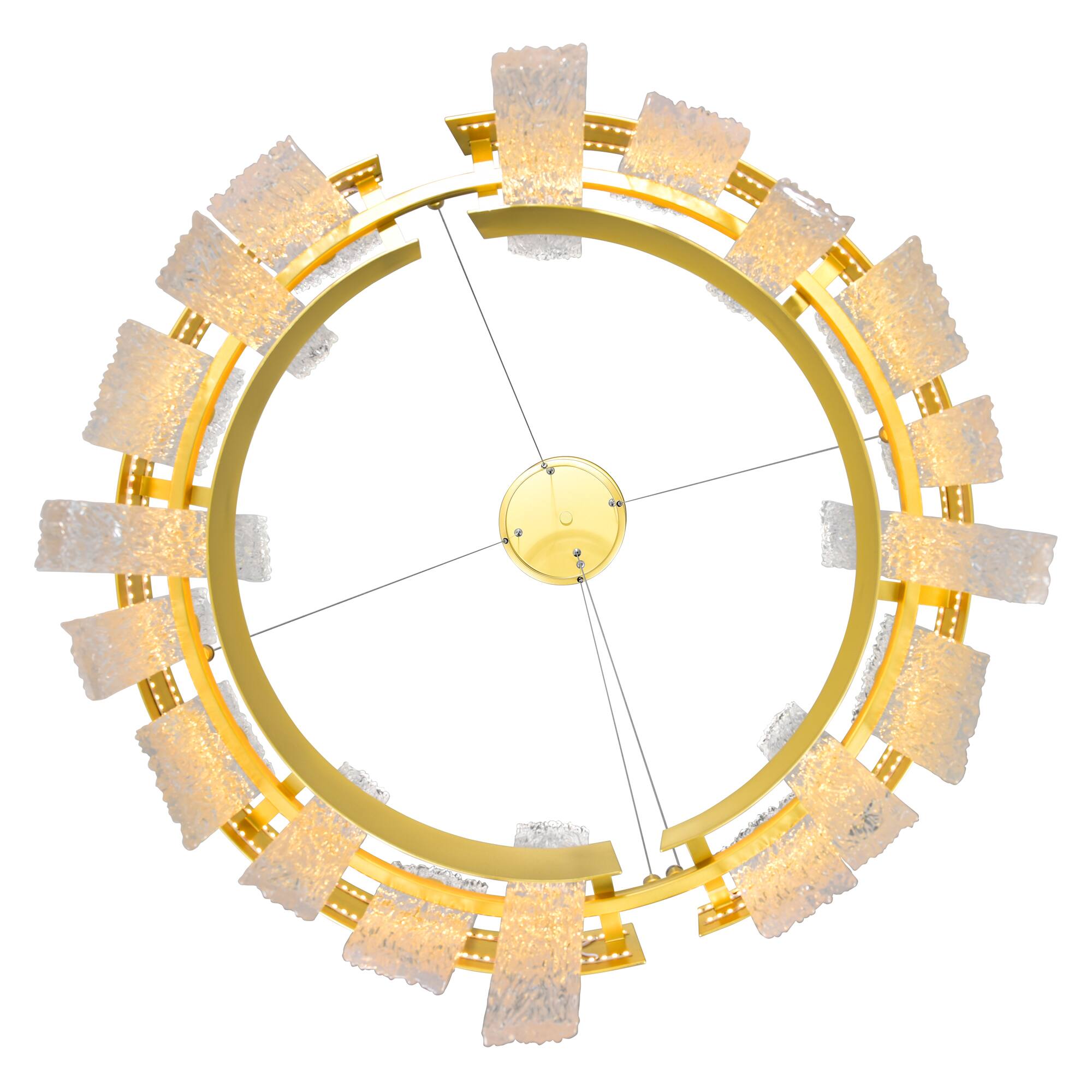 Back. CWI Lighting - Guadiana 24 in LED Satin Gold Chandelier - Satin Gold.