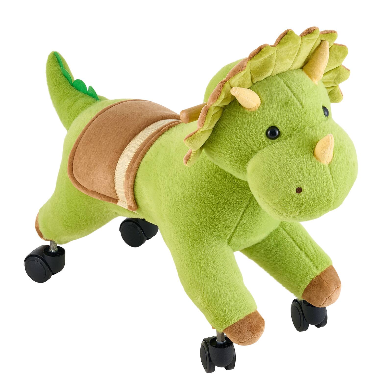 Alt View 5. VEVOR - Ride On Horse, Riding Dinosaur Toys for Kids, Features Lifelike Dinosaur Roars, No Battery Required - Green.