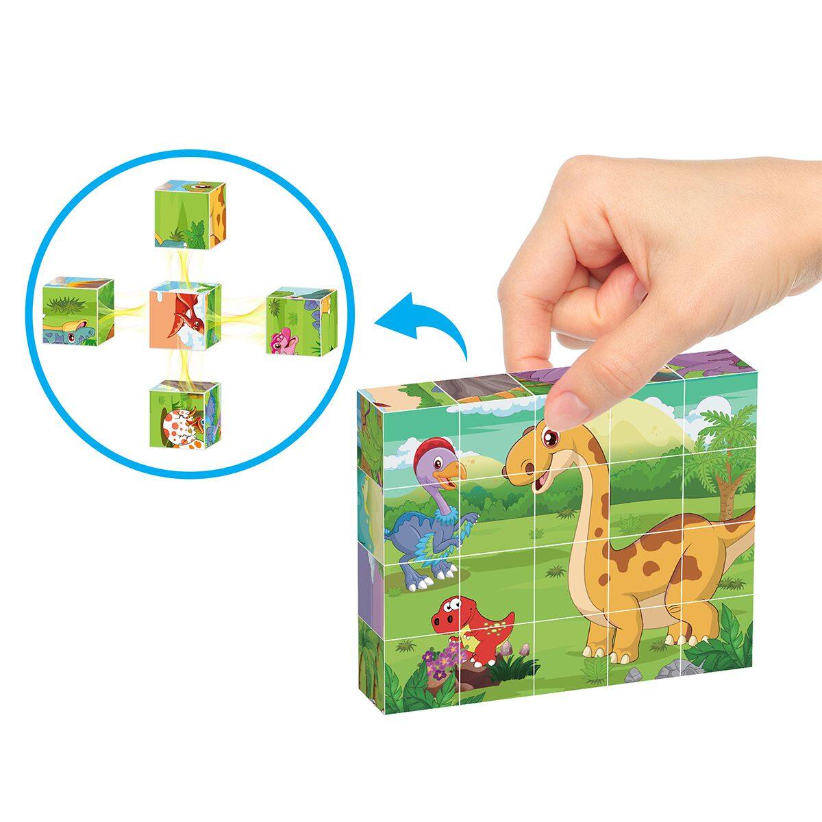 Alt View 2. PicassoTiles - PICASSO-TILES 6-in-1 Dinosaur Magnetic Cube Puzzle Set, 120 Pattern Brain Teaser Building Cubes, 20PCS STEM Toy for Kids.