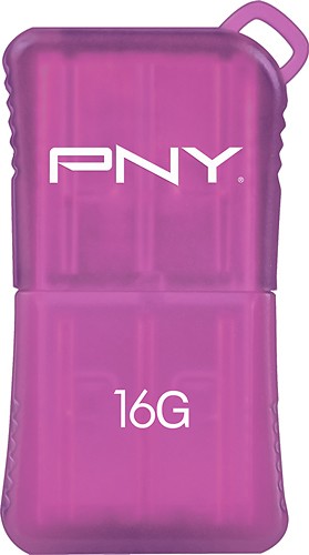  PNY - Micro Sleek 16GB USB 2.0 Flash Drive - Pink