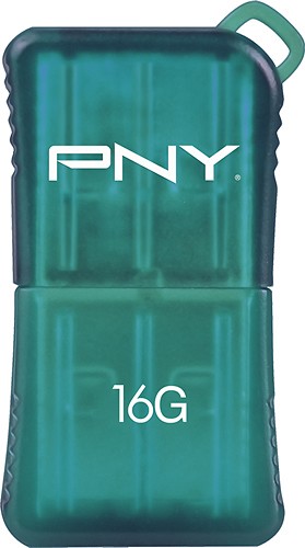  PNY - Micro Sleek Attaché 16GB USB Flash Drive - Teal