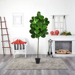 BreeBe - 6.5' Fiddle Leaf Artificial Tree - Green