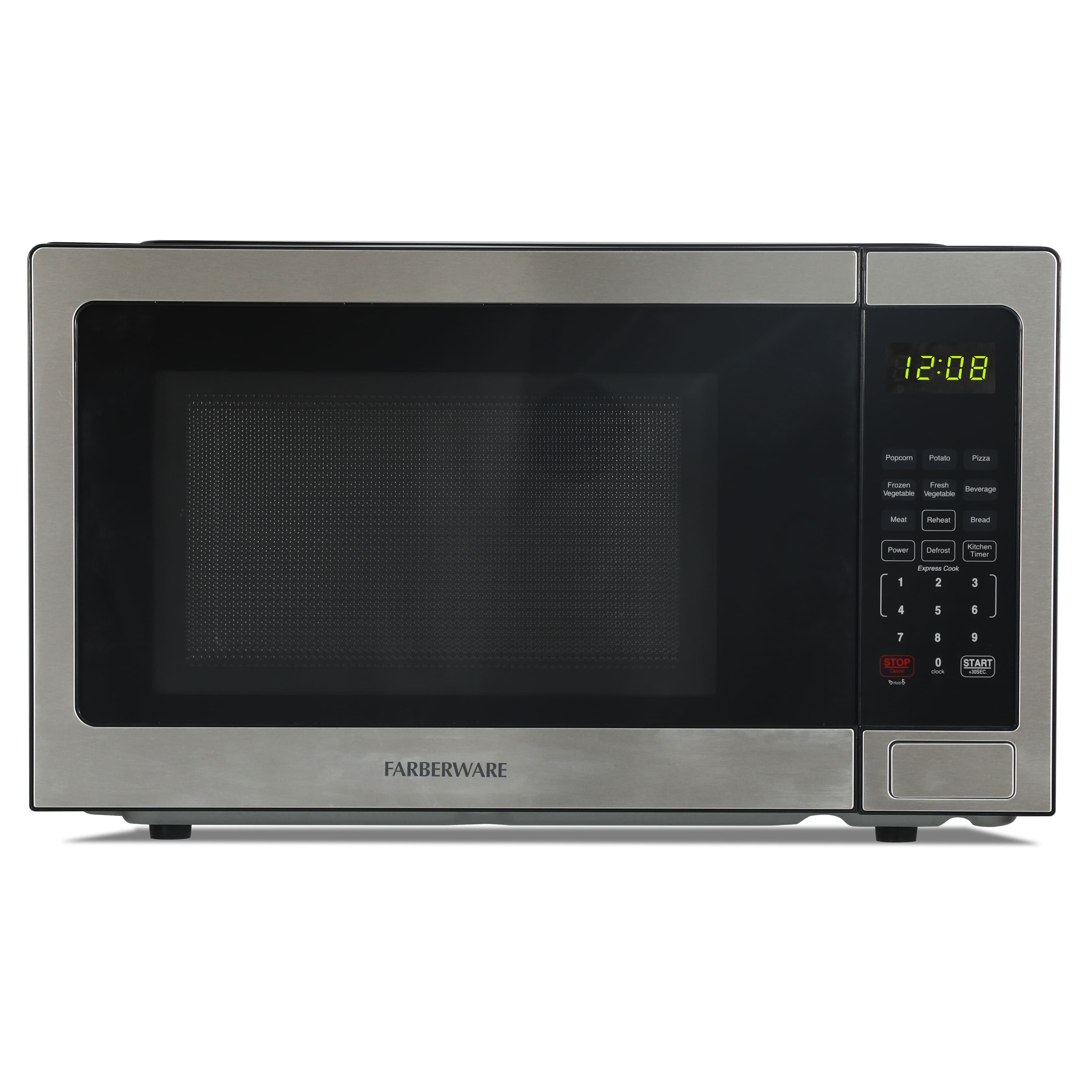 Farberware - Countertop Microwave Oven, 1.1 Cu. Ft., 1000W, Black - Stainless Steel