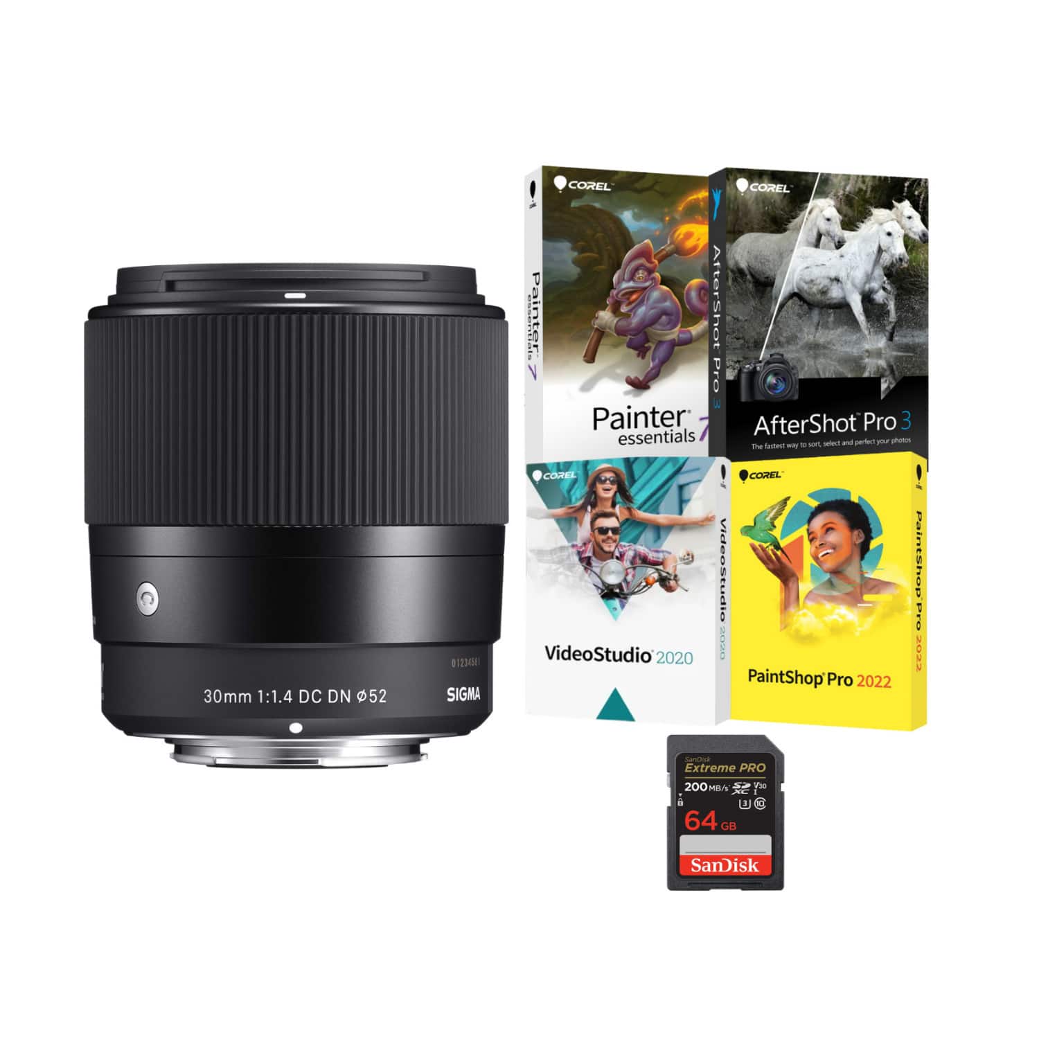 Sigma - 30mm f/1.4 Contemporary DC DN Prime Lens (Canon EF-M Mount) Bundle