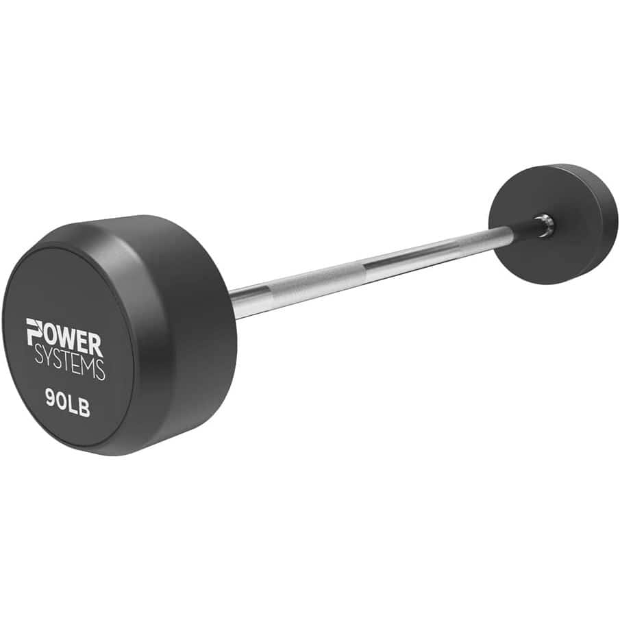 Power Systems - Pro Style Rubber Fixed Straight Barbell - 90lbs Weighted Workout Bar w/Ergonomic Handle - Black price history on PriceWatchPro
