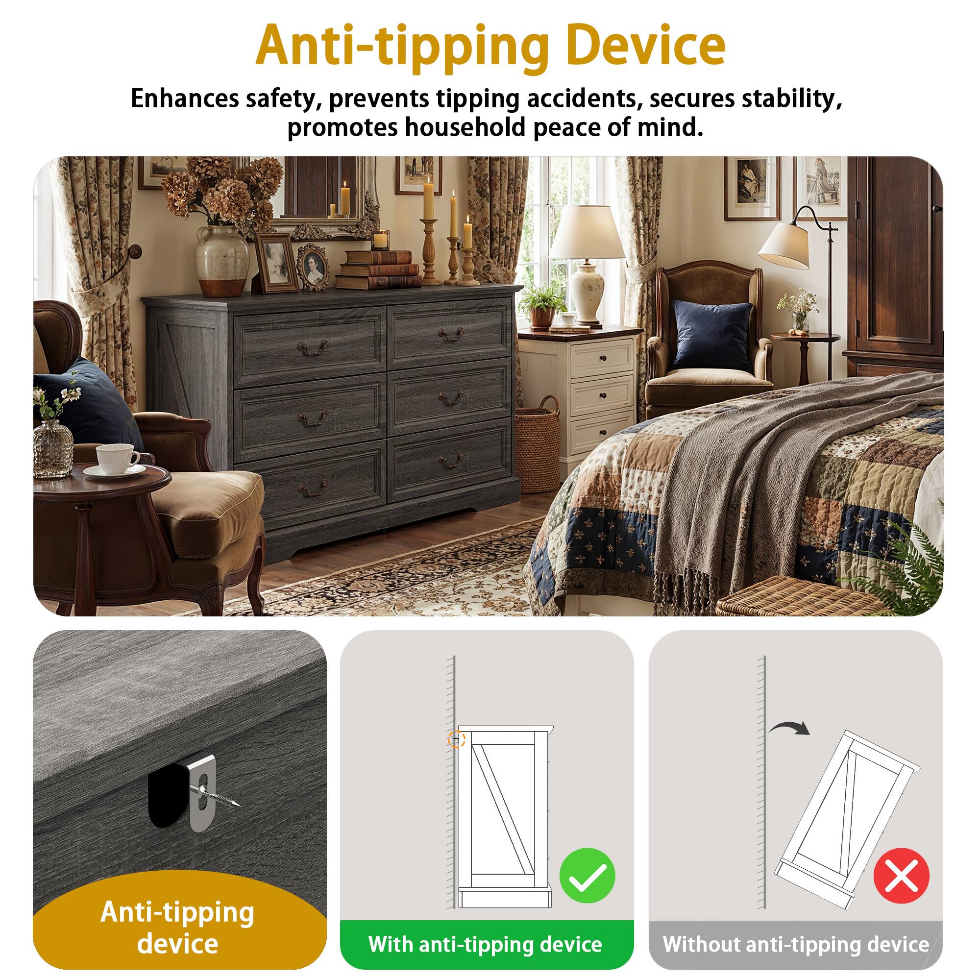 Anti-tipping Device  
Enhances safety, prevents tipping accidents, secures stability, promotes household peace of mind.

Anti-tipping device  
With anti-tipping device  
Without anti-tipping device