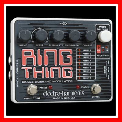 I I 9V I I I MODE TURN PRESETS 2 M BLEND WAVE FILTER/RATE FINE/DEPTH COARSE US PRESET 1 AM LS PRESET 2 PITCH-SHIFT RING PRESET 3 R PRESET 4 PRESET 5 EXP OUTPUTS PRESET & PRESET 7 INPUTS MOD 1 THING PRESET PRESET  8 INST / SINGLE SIDEBAND MODULATOR MONO PRESET STATUS electro-harmonix USA BYPASS PRESET / TUNE MADE IN NYC,