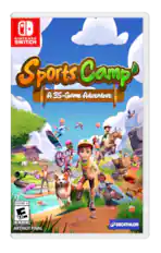NINTENDO SWITCH, Sports Camp, A 35-Game Adventure, EVERYONE 10+, E 10+, ESRB, ART NOT FINAL, DECATHLON