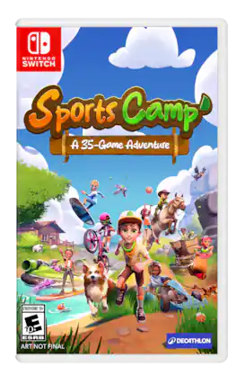 NINTENDO SWITCH, Sports Camp, A 35-Game Adventure, EVERYONE 10+, E 10+, ESRB, ART NOT FINAL, DECATHLON - E10+ (Everyone 10+)