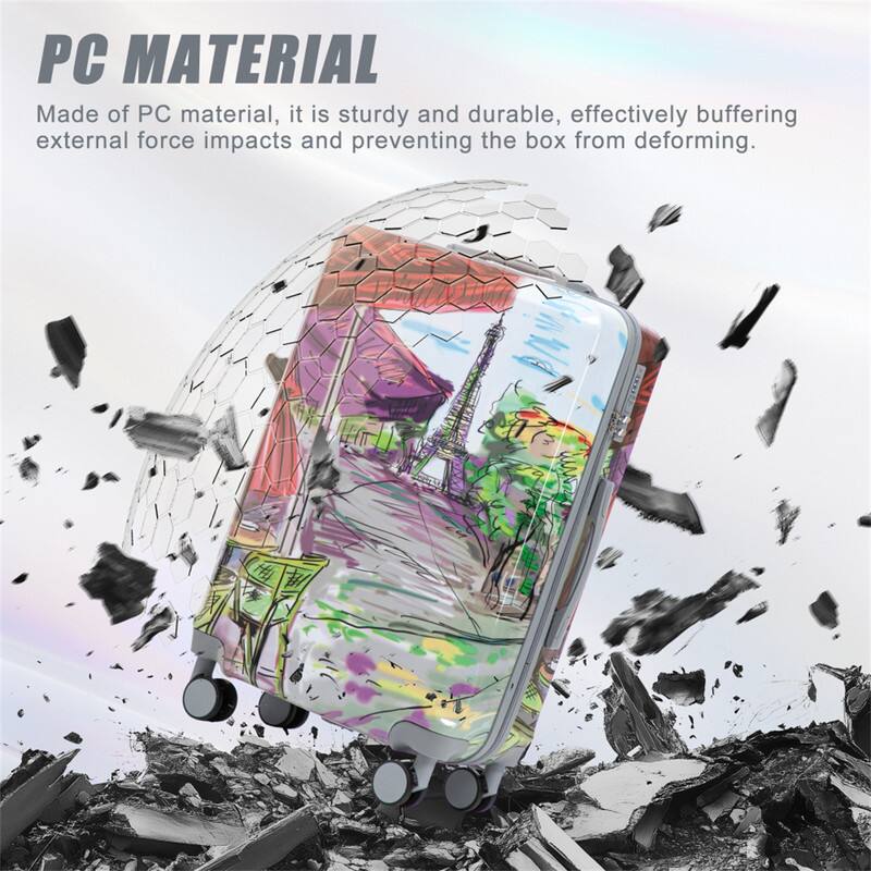 PC MATERIAL  
Made of PC material, it is sturdy and durable, effectively buffering external force impacts and preventing the box from deforming.