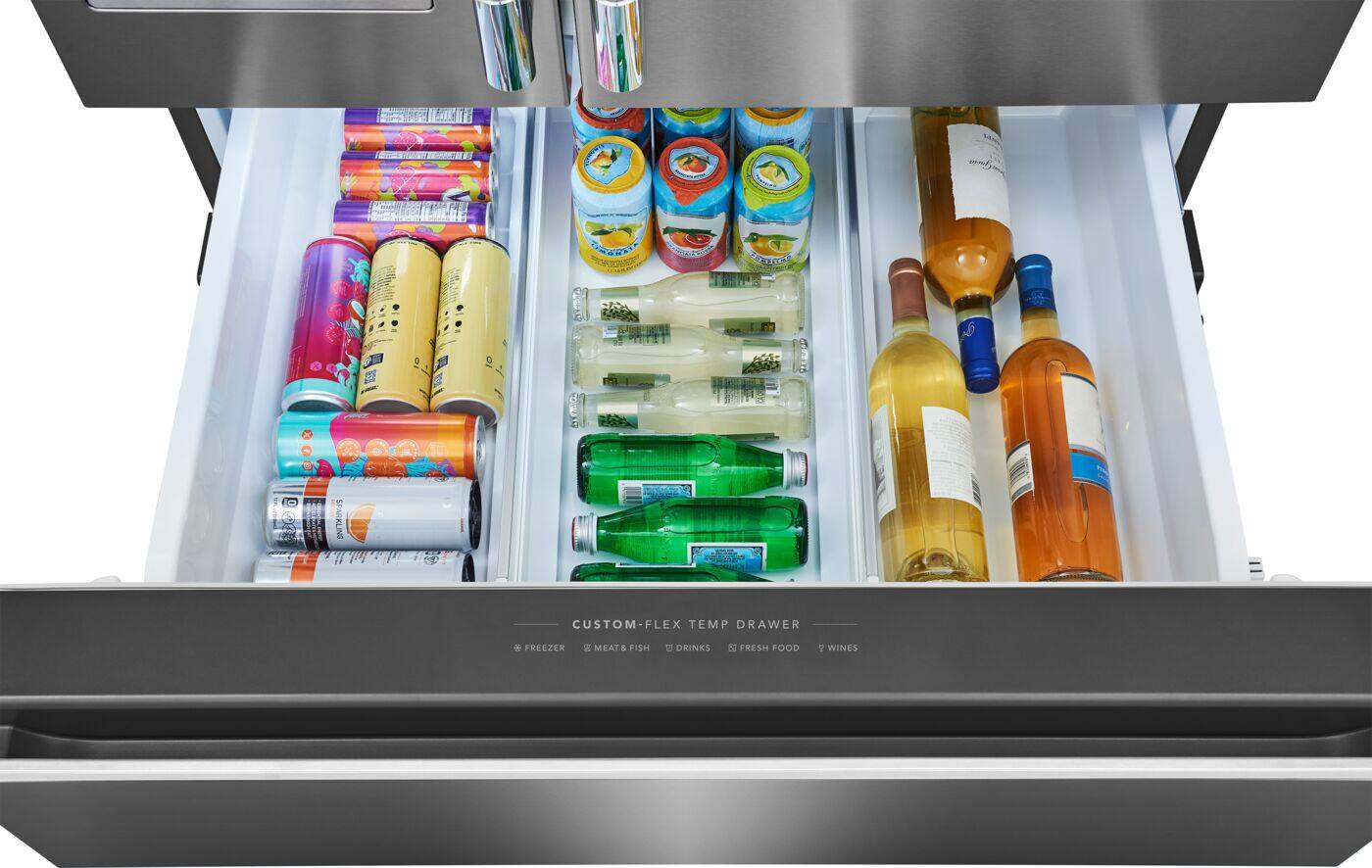 PSENI D SPARKLING CUSTOM-FLEX TEMP DRAWER  
FREEZER MEAT & FISH DRINKS FRESH FOOD WINES
