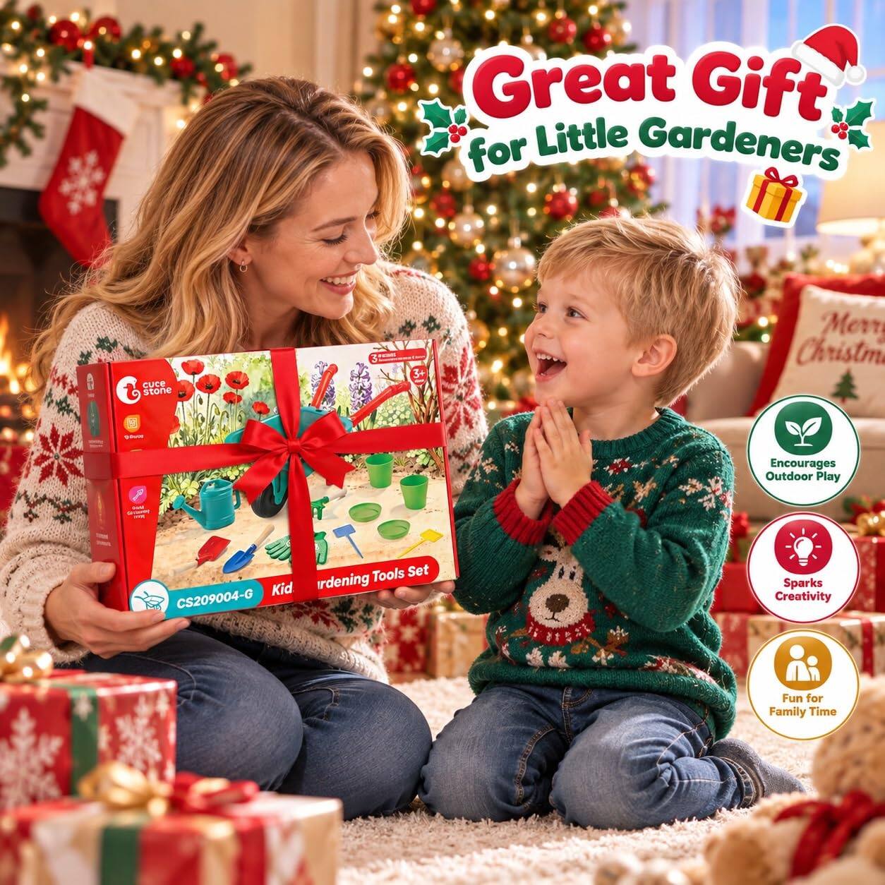Great Gift for Little Gardeners

Cuce Stone
3+ PAIMS
Men Christmas
Encourages Outdoor Play
Tools Set Kid Gardening CS209004-G
Sparks Creativity
Fun for Family Time