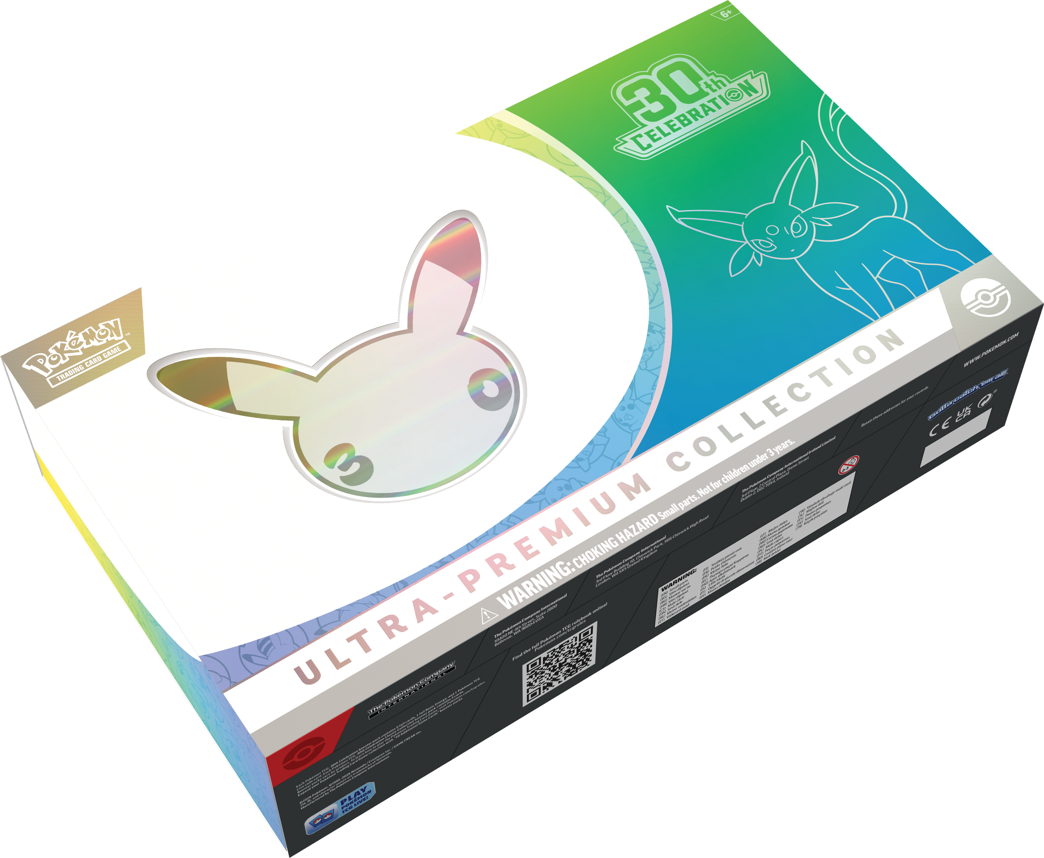 30th Celebration Pokémon Trading Card Game - Ultra-Premium Collection

- Not for children under 3 years
- Warning: Choking Hazard - Small parts