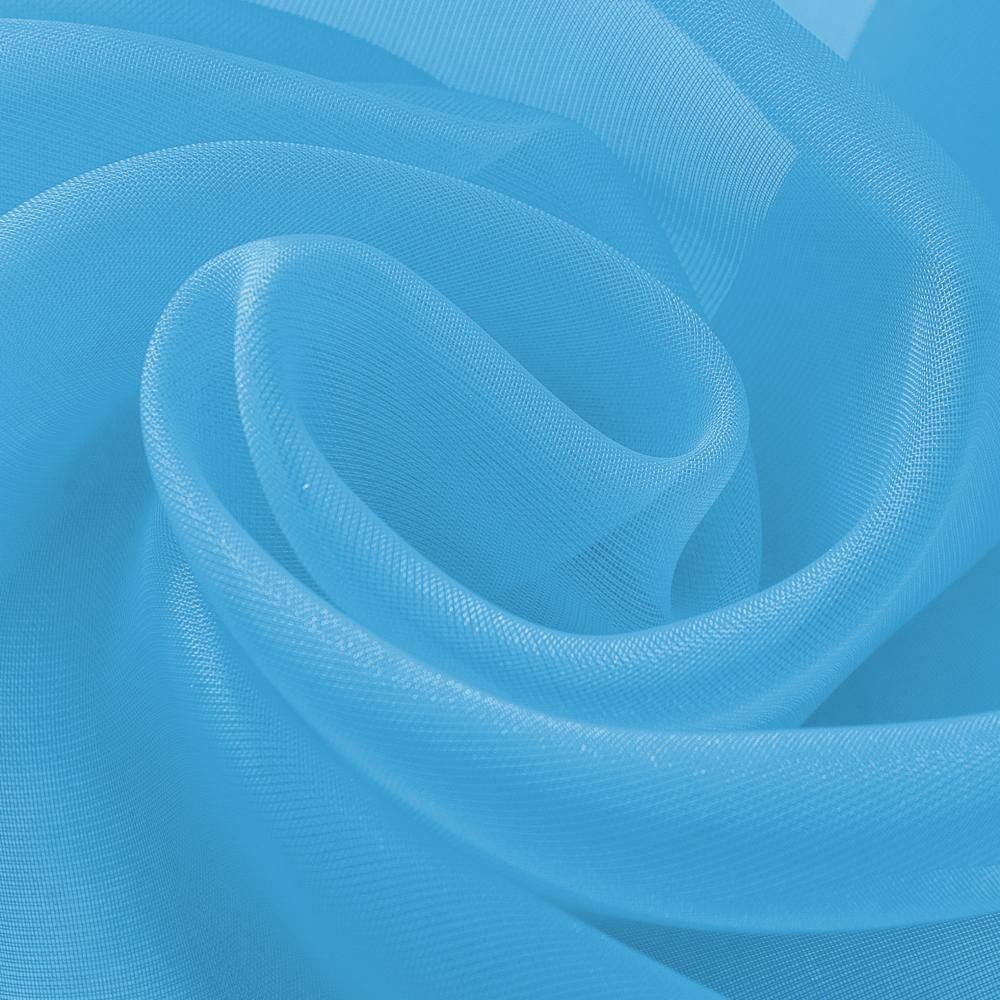 Left. RT Designers Collection - RT Designers Collection Cara One Sheer Grommet Light Filtering Curtain Panel 54" x 90" Neon Blue - Neon blue.