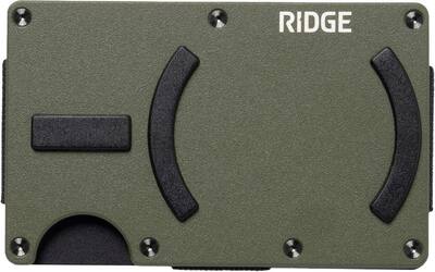 The Ridge Wallet Matte Olive MagSafe Wallet Cash Strap Green