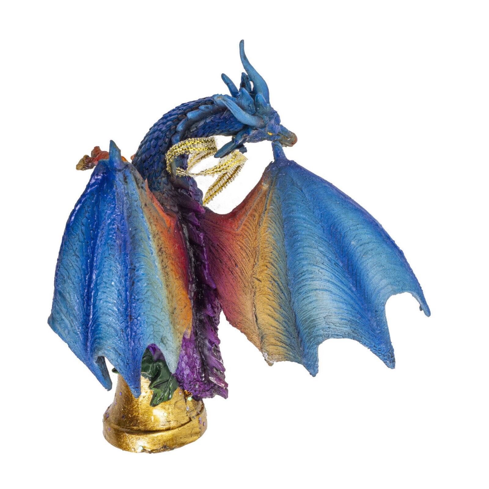 Left. Pacific Trading - Dragon with Bells Christmas Tree Ornament 5 inch - Multicolor.