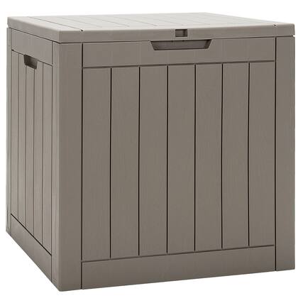 Front. Costway - Costway 30 Gallon Deck Box Storage Container Seating Tools Organization Deliveries - Light Brown.