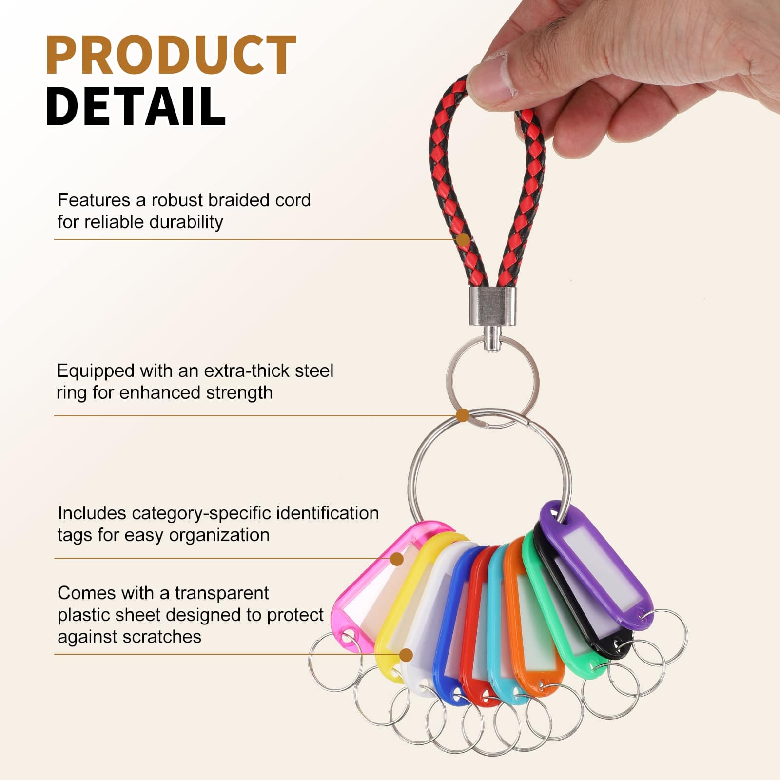 Unique Bargains 10pcs Key Tags with Labels, Key Organizer Markers