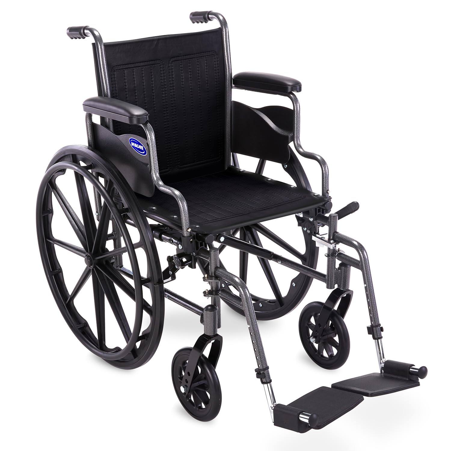 Front. Invacare - Tracer SX3 18" Foldable Manual Wheelchair w/ Swing-Away Footrests & Desk Arms - Black.
