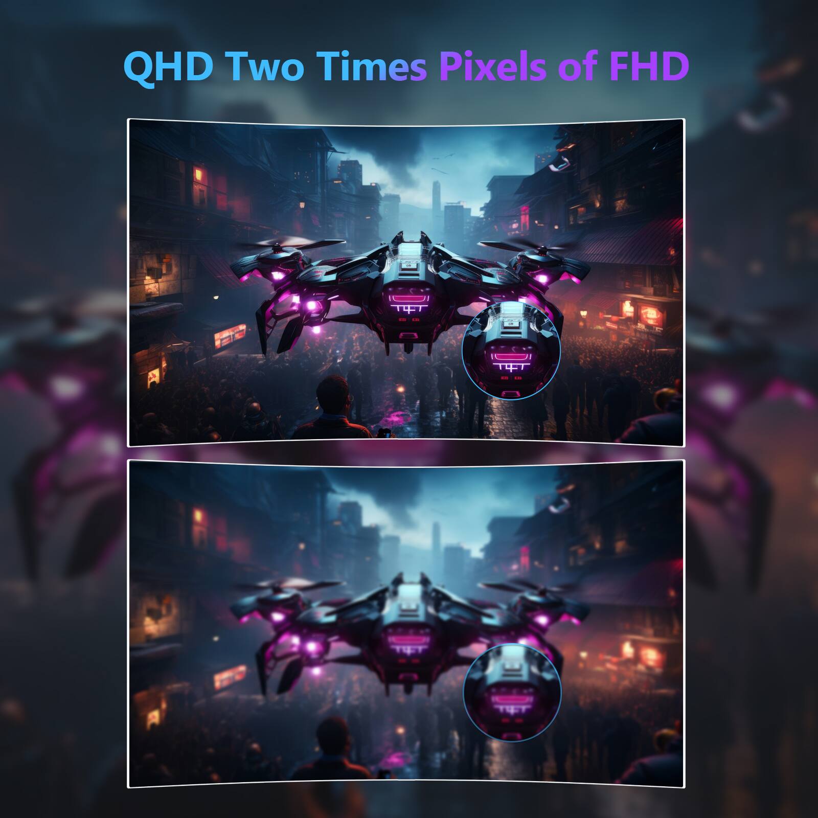QHD Two Times Pixels of FHD