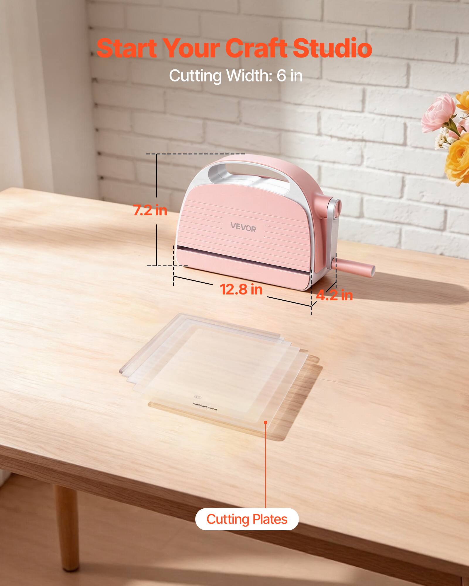 Start Your Craft Studio  
Cutting Width: 6 in  
7.2 in  
12.8 in  
4.2 in  
Cutting Plates