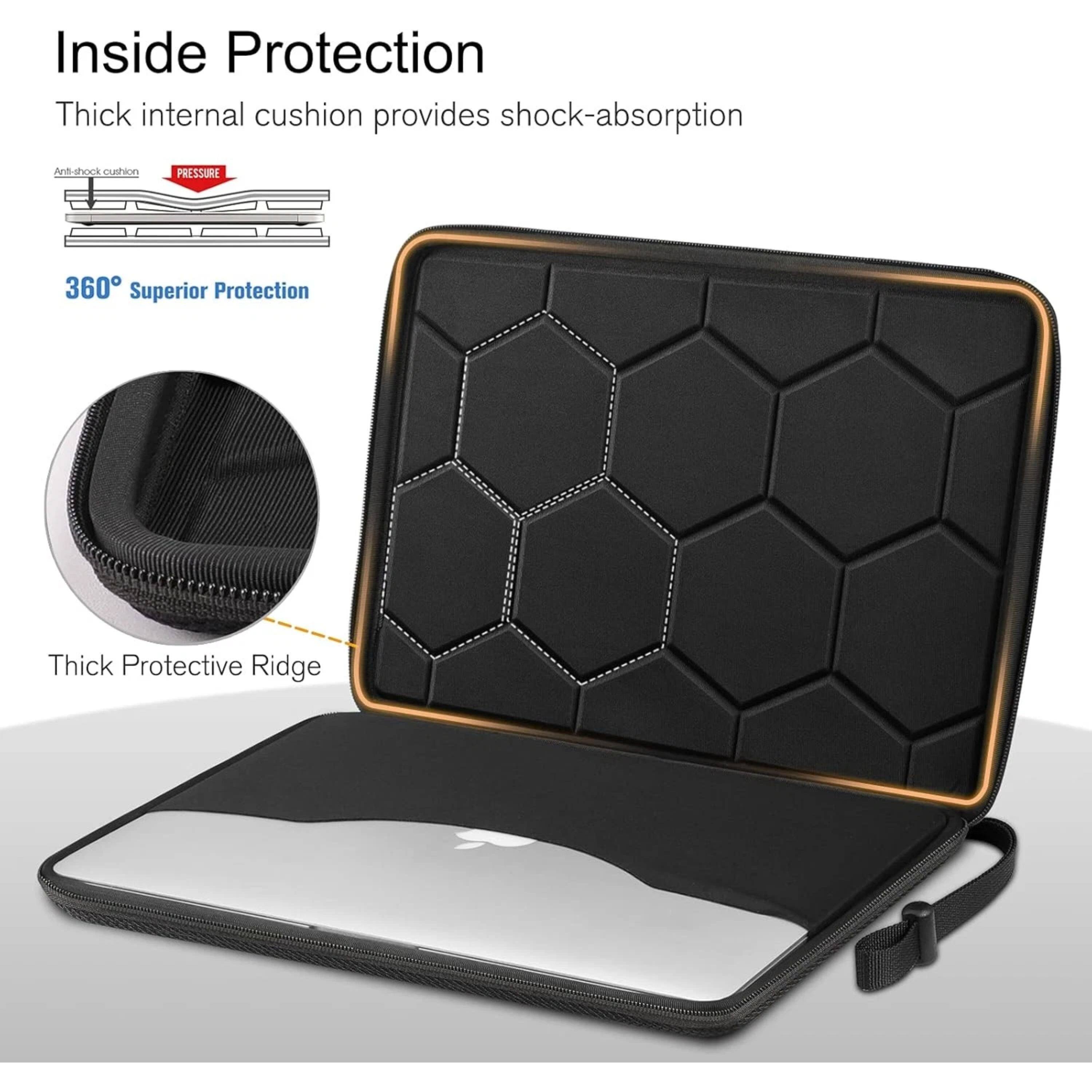 Inside Protection  
Thick internal cushion provides shock-absorption  

360° Superior Protection  

Thick Protective Ridge