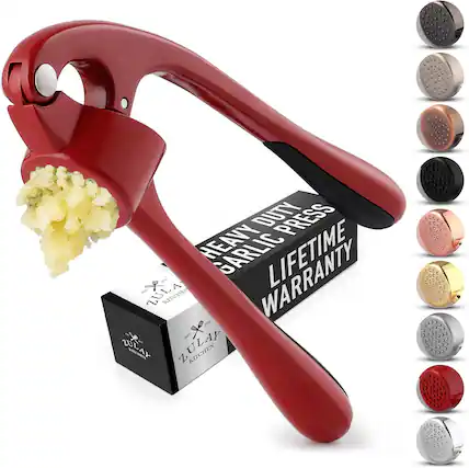 HEAVY DUTY
GARLIC PRESS
LIFETIME WARRANTY
ZULA KITCHEN
EST. 2015