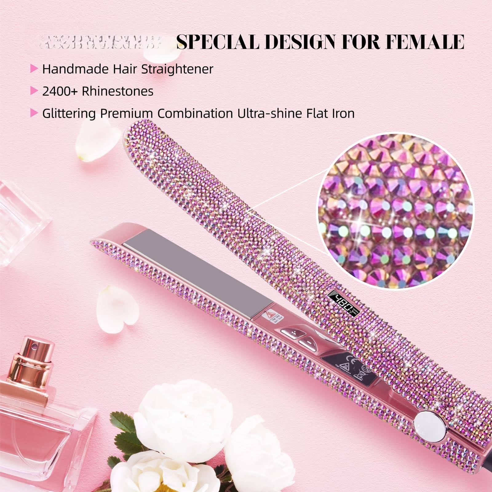 SPECIAL DESIGN FOR FEMALE

- Handmade Hair Straightener
- 2400+ Rhinestones
- Glittering Premium Combination Ultra-shine Flat Iron