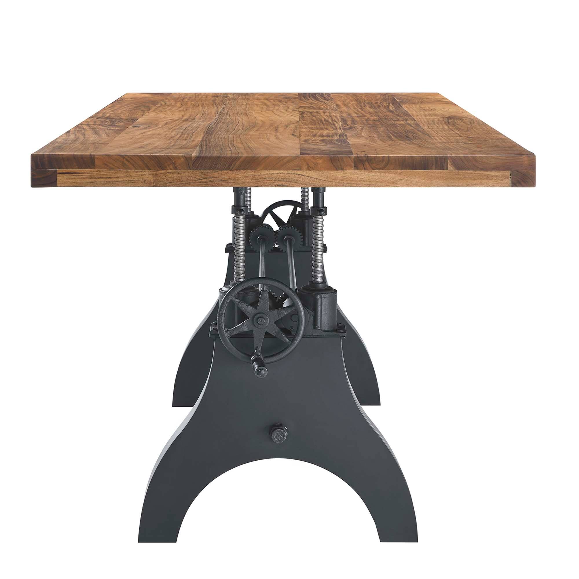 Alt View 2. Modway - Genuine 96" Crank Adjustable Height Dining and Conference Table by Modway - Black Natural.