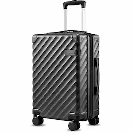 LUGGEX - 20 Inch Carry-On Expandable Luggage Airline Approved Polycarbonate Hardside Suitcase for Travelling KVC - EX-Core - Black