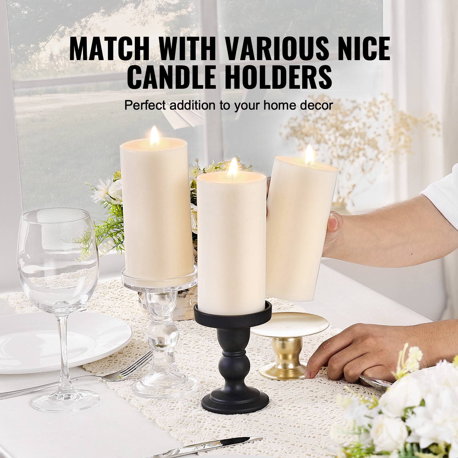 MATCH WITH VARIOUS NICE CANDLE HOLDERS  
Perfect addition to your home decor