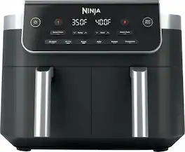 Ninja - DualZone 6-in-1 8-QT Dual Air Fryer - Black