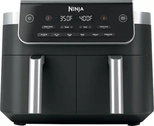 1 NINJA 350F 400F 2 Start Pause Smart Finish Temp Time Match Cook Air Broil Air Fry Roast Bake Reheat Dehydrate